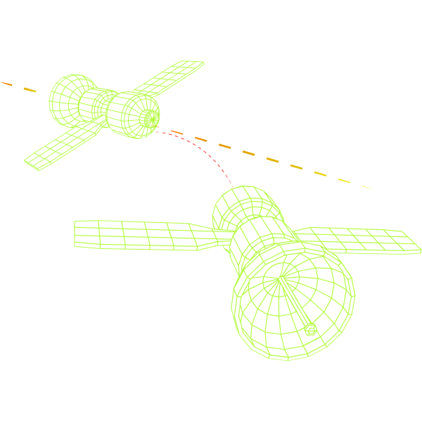 Orbital domain visualization showing tracked objects in LEO